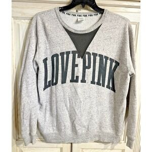 Victoria Secret Love Pink Lightweight Sweatshirt Women's Med Gray
